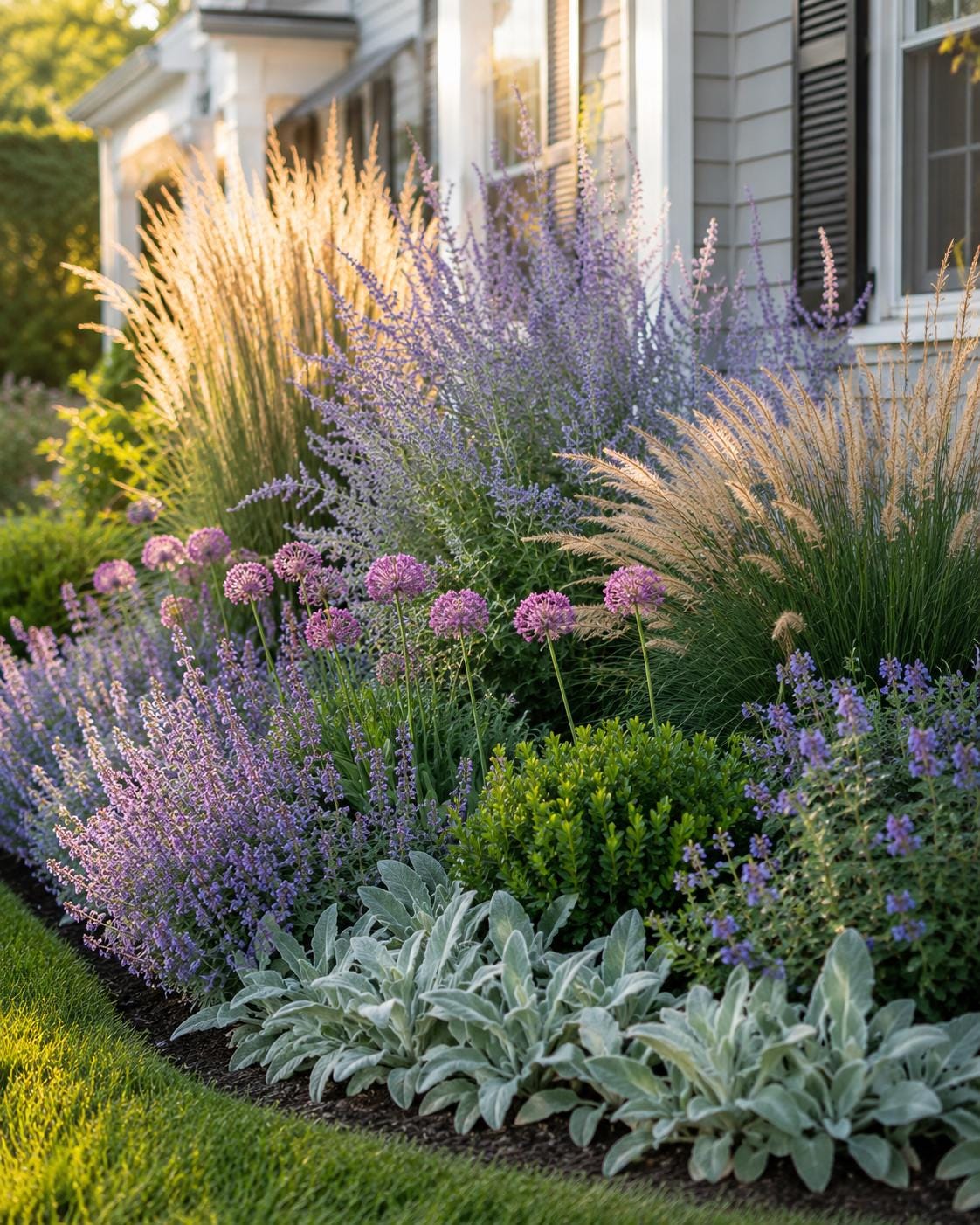 Foundation Planting Plan · Deer Resistant Front Yard Garden Design · Printable PDF · Zones 4–9