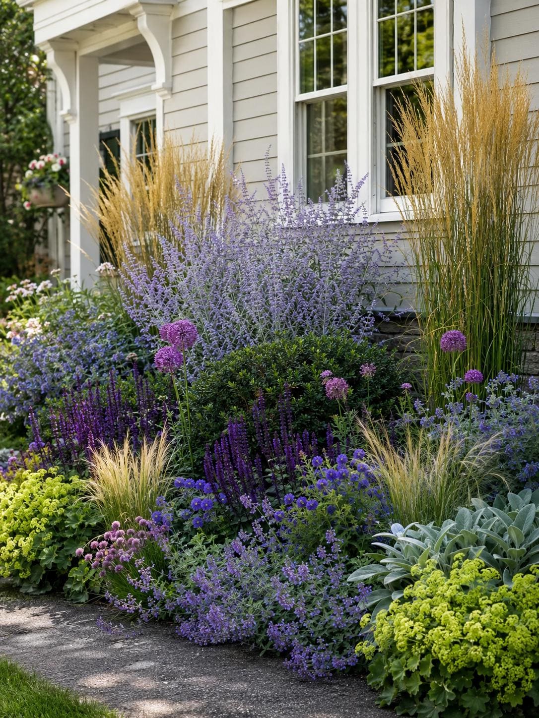 Foundation Planting Plan · Deer Resistant Front Yard Garden Design · Printable PDF · Zones 4–9