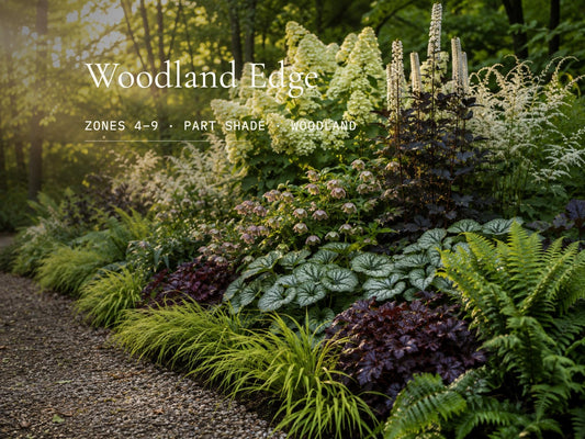 Part Shade Garden Plan - Woodland Border Design- Low Maintenance Perennials- Zones 4–9 PDF