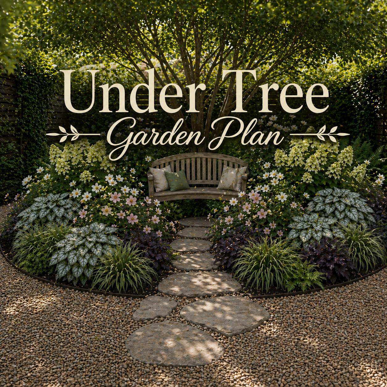 Under Tree Garden Plan — Shade Garden Ideas · Printable PDF · Zones 4–9