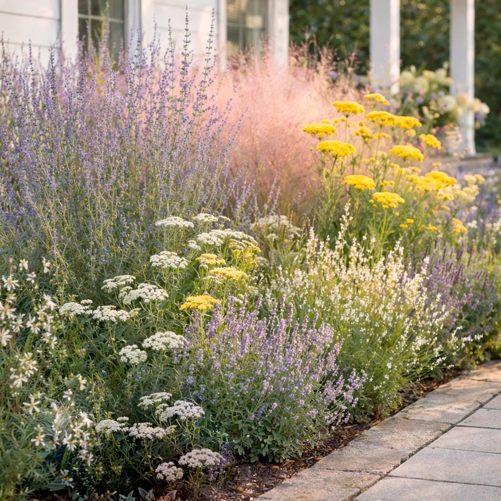 Pollinator Garden Plan · Full Sun Perennial Border · Printable PDF · Zones 4–9