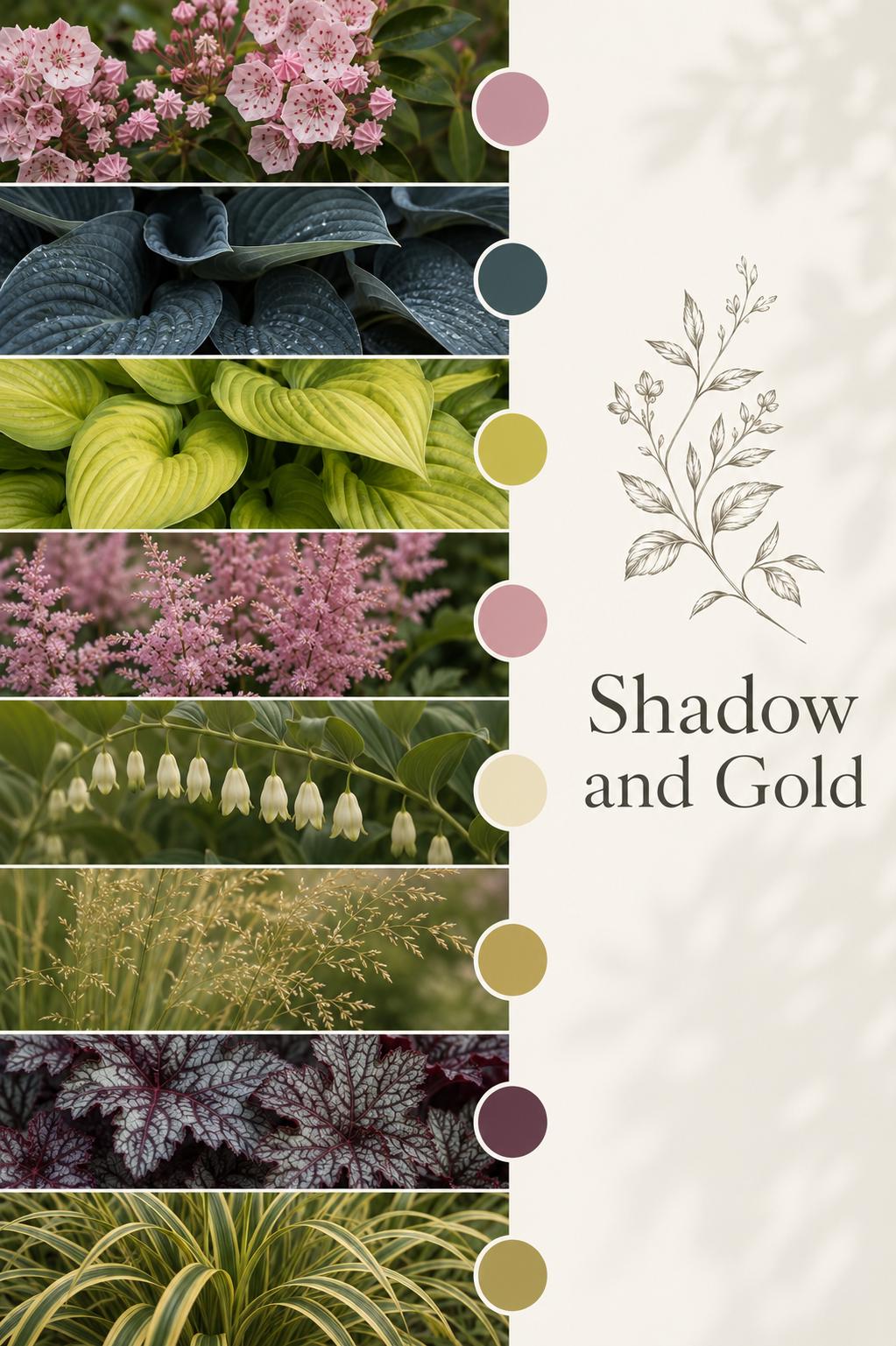 Shadow and Gold · Moist Shade Border Plan · Shade Garden Ideas · Printable PDF