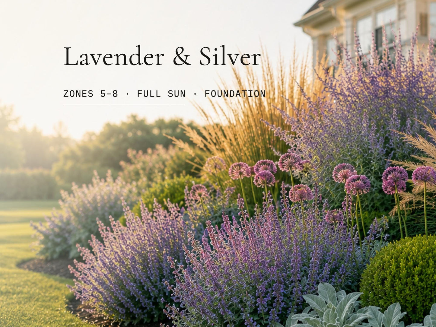Foundation Planting Plan · Deer Resistant Front Yard Garden Design · Printable PDF · Zones 4–9
