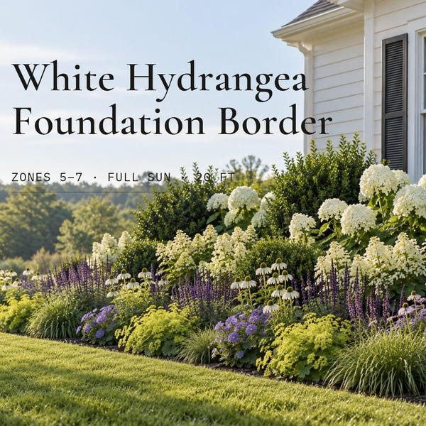 Cover of the plan: White Hydrangea Foundation Border